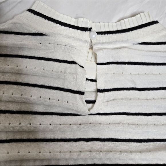 SIONI Milano striped high neck ruffle lightweight sweater S - Picture 5 of 10